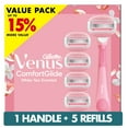 thumbnail image 1 of Venus Comfortglide White Tea Women's Razor, 5 Blade Refills, 1 of 10