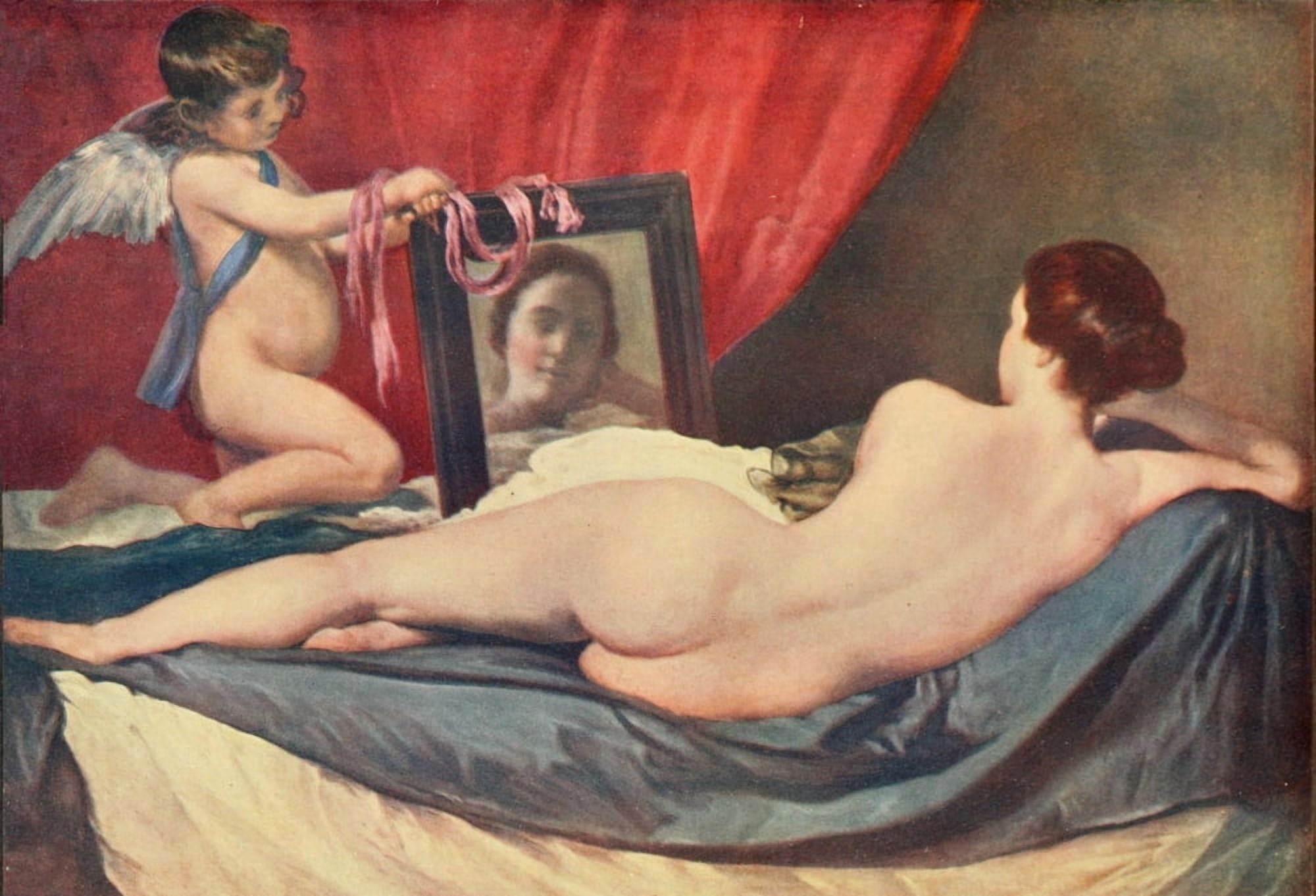Venus & Cupid The Connoisseur 27 1910 Canvas Art - Diego Vel???zquez (18 x 24)
