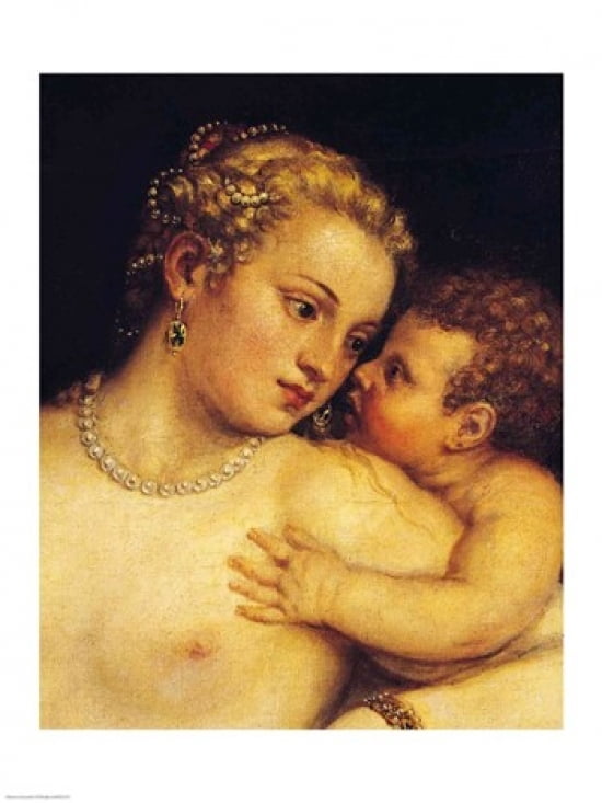 Venus Delighting herself with Love and Music 1545 Canvas Art - Titian (24 x 36)