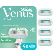 Venus Womens Razor Blade Refills, Deluxe Smooth Sensitive, 4 Count