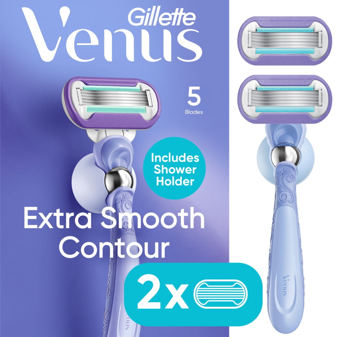 Venus Smooth Swirl Razor for Women with 5 Blades, Flexiball Handle