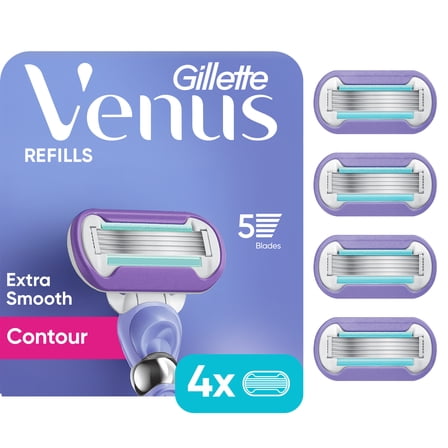 Venus Deluxe Smooth Swirl Women's Razor Blade Refills, 4 count