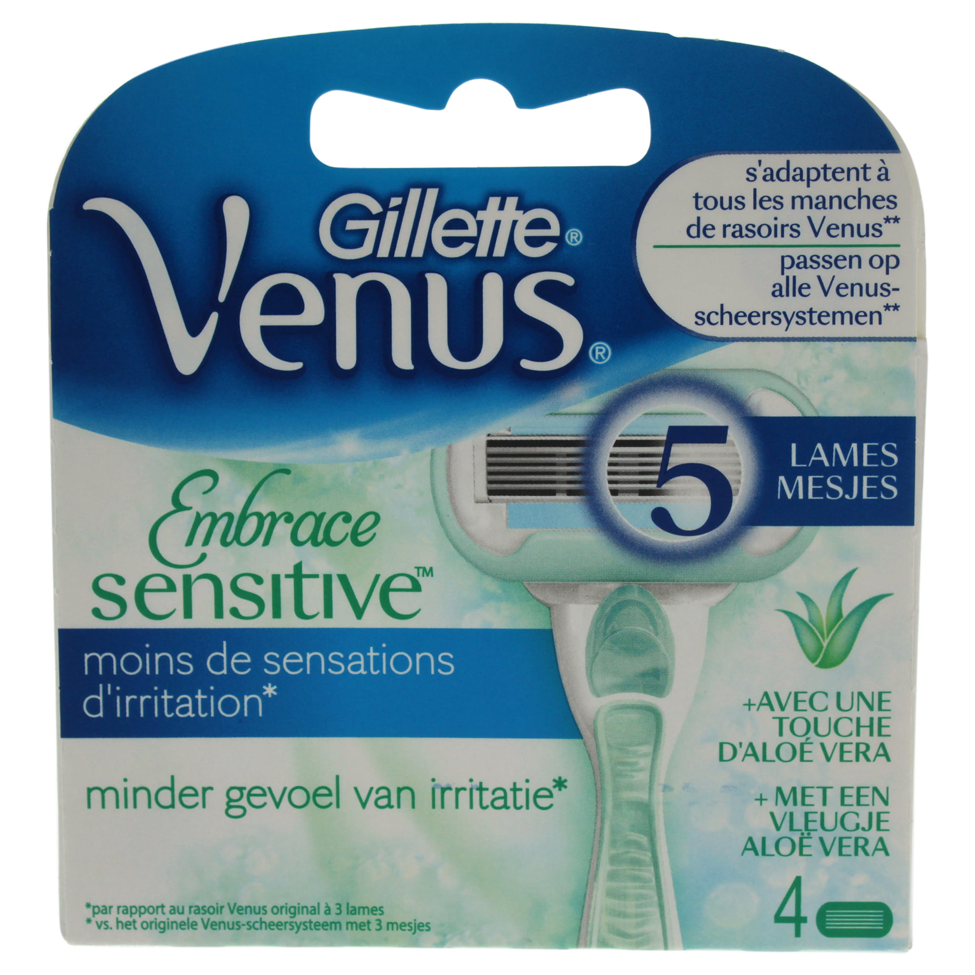uregelmæssig Generalife behandle Venus Embrace Sensitive Razor Blade by Gillette for Women - 4 Count Razor  Blade - Walmart.com