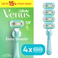 thumbnail image 1 of Venus Extra Smooth Green Women's Razor Handle + 4 Refills, 1 of 12