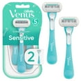 thumbnail image 1 of Venus Extra Smooth Sensitive Women's 5 Blade Disposable Razor, 2 count, Blue, 1 of 8