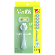 Venus Extra Smooth Womens Razor, 5 Blade Refills + Shower Holder