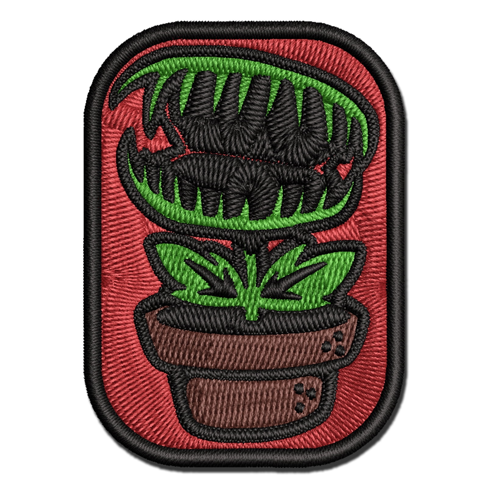 Venus Fly Trap Carnivorous Plant Applique Multi-Color Embroidered Hook & Loop Patch - 3.5 Inch Large