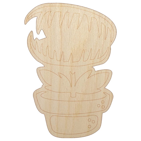 Venus Fly Trap Carnivorous Plant Wood Shape Unfinished Piece Cutout Craft DIY Projects - 4.70 Inch Size - 1/8 Inch Thick