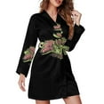 thumbnail image 1 of Venus Fly Trap Tshirt Carnivorous Plant Night Robe Long Sleeve V Neck Robe With Belt Women's Sleepwear Dresses, 1 of 9
