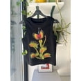 thumbnail image 1 of Venus Flytrap Print Crop Top: Handmade DTG Printed Cotton Blend, 1 of 4