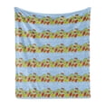 thumbnail image 1 of Venus Flytrap Soft Flannel Fleece Throw Blanket, Endemic Flower Type and Flies, Cozy Plush for Indoor and Outdoor Use, 50" x 70", Baby Blue Multicolor, by Ambesonne, 1 of 5