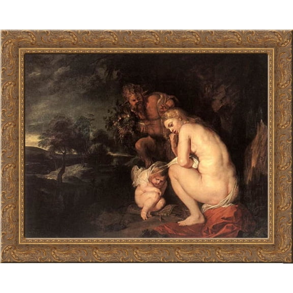Venus Frigida 23x20 Gold Ornate Wood Framed Canvas Art by Rubens, Peter Paul