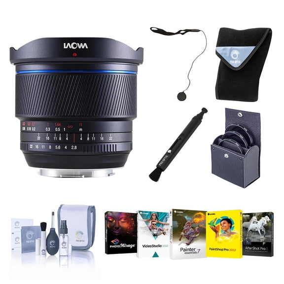 Venus Laowa 10mm f/2.8 Zero-D Lens for Sony E, Manual Focus, Bundle with 77mm Filter Kit, PC Software Kit, Lens Wrap, Cap Keeper, Pen Lens Cleaner and Cleaning Kit