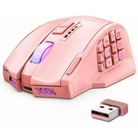 Venus MMO Gaming , 16,000 DPI Optical Sensor, Wired/ Dual Modes, 16M Chroma Lighting, 16 Programmable Buttons, Design, Up to 70H,