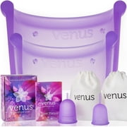 VENUS Menstrual Cup, BPA-Free & 100% Medical Grade Silicone Period Cup, Small/Large, 2-Pack