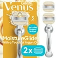 thumbnail image 1 of Venus Moistureglide Women's Razor, Reusable Handle, 2 Razor Blade Refills and Shower Holder, 1 of 11