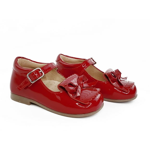 Venus Red Patent Kilted Mary Janes Shoes-Toddler Girl Shoes