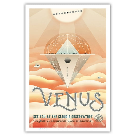 Venus - See You At The Cloud 9 Observatory - NASA Exoplanet Travel Poster - Master Art Print (Unframed) 12in x 18in