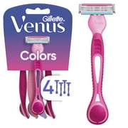 Venus Simply 3 Women's 3 Blade Disposable Razor, 4 count, Multi-Color