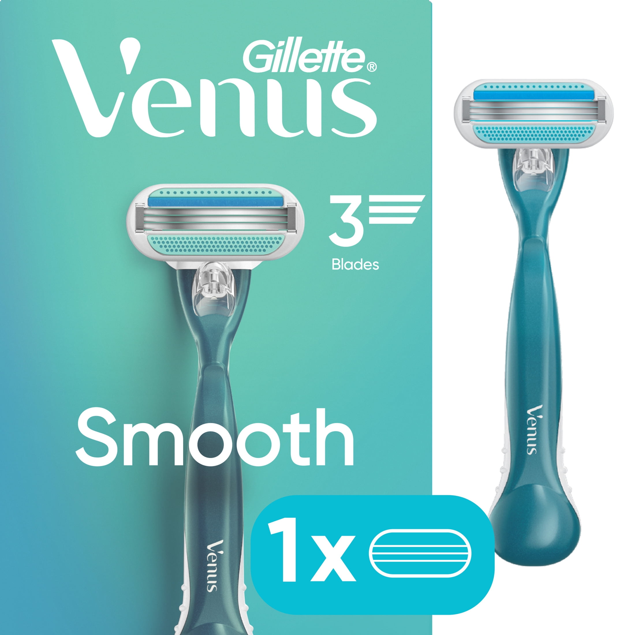 Refillable Razor Venus Venus Smooth Women's Razor Handle, 1 Refill, Pivoting Head - Walmart.com