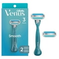 thumbnail image 1 of Venus Smooth Razor for Women, 3 Blades, Manual Razor, Handle and 2 Blade Refills, Blue, 1 of 11