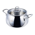 thumbnail image 1 of Venus Stainless Steel Deep Stock Pot with Glass Lid 2.1-qt. (2 L) Soup Pot Deep Casserole Cooking Pot Suitable for Induction Stove Cookware, 1 of 7