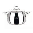 thumbnail image 1 of Venus Stainless Steel Deep Stock Pot with Glass Lid 4-qt. (3.8 L) Soup Pot Deep Casserole Cooking Pot Suitable for Induction Stove Cookware, 1 of 8