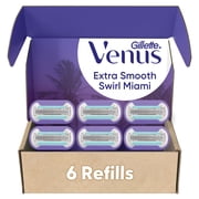 Venus Miami Extra Smooth Swirl Womens Razor Blades, 6 Razor Blade Refills