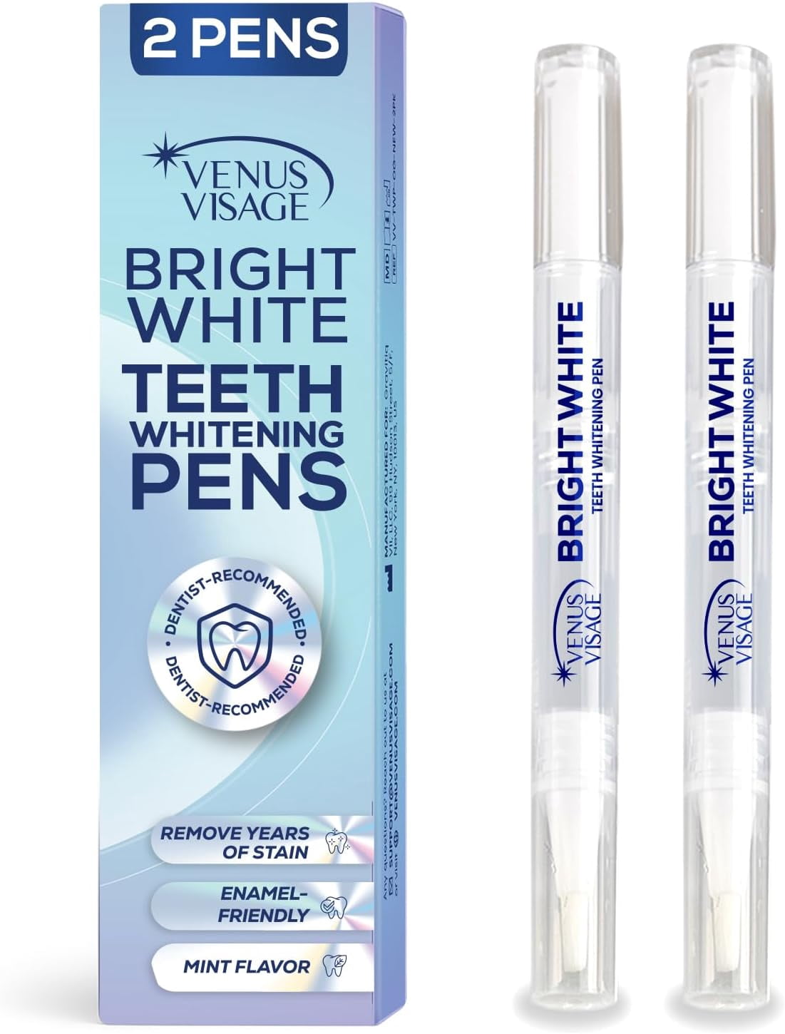 Venus Visage Teeth Whitening Pen Kit, Sensitive, 20+ Uses, Mint