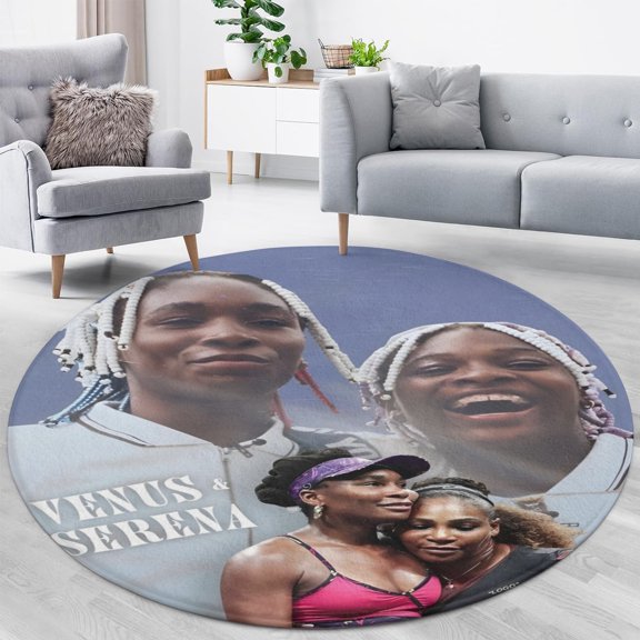 Venus Williams Round Floor Mat Cozy, Durable, Decor-Ready.80x80cm,31.5" 31.5"