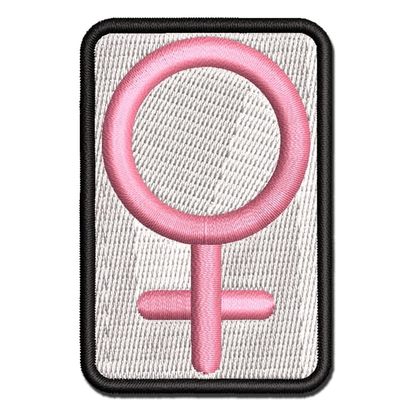 Venus Woman Female Gender Symbol Applique Multi-Color Embroidered Iron-On Patch - 2.5 Inch Small