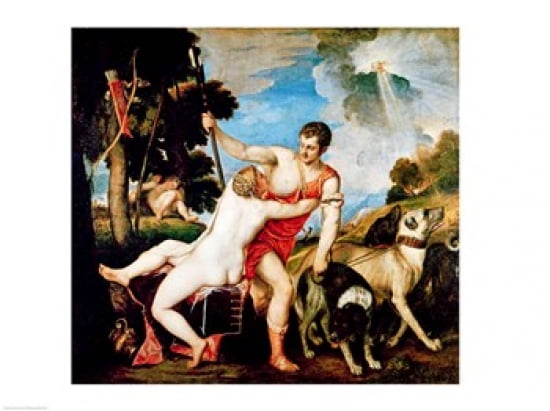 Venus and Adonis 1553 Canvas Art - Titian (24 x 18)