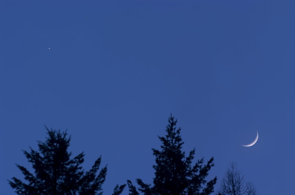 Venus and Moon Conjunction Canvas Art - Yuichi TakasakaStocktrek Images (35 x 23)