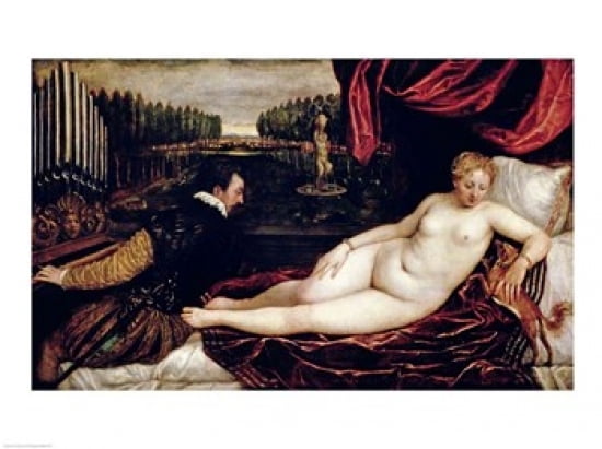 Venus and the Organist Canvas Art - Titian (36 x 24)