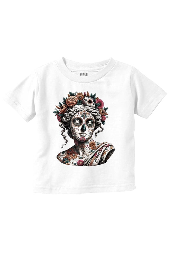 Venus de Milo Candy Skull Sculpture Toddler Boy Girl T Shirt Infant Toddler Brisco Brands 2T