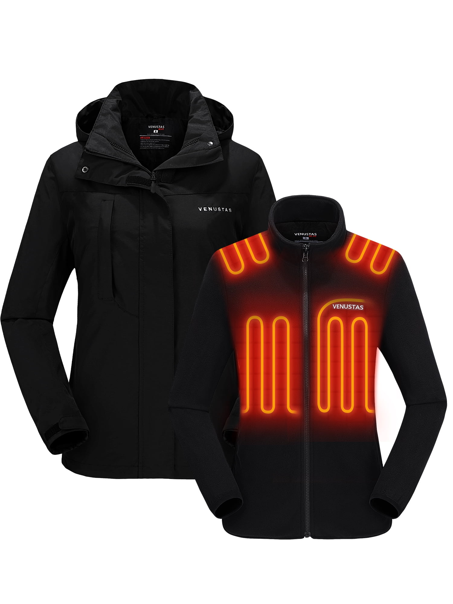 Venustas 3IN1 Women's Heated Jacket with Battery Pack 7.4V