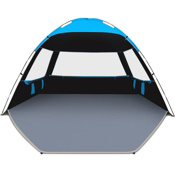 Venustas Dark Shelter Beach Tent for 3/4/6/8 Person, UPF 99+ UV Protection, Portable Sunshade, Easy Setup Beach Canopy with Carry Bag