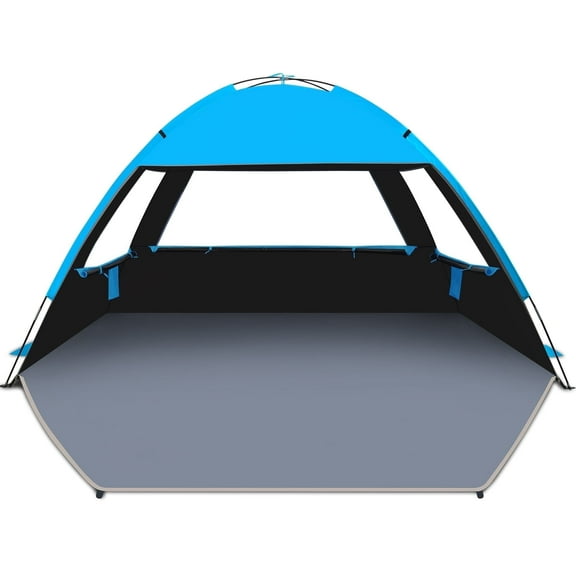 Venustas Dark Shelter Beach Tent for 3/4/6/8 Person, UPF 99+ UV Protection, Portable Sunshade, Easy Setup Beach Canopy with Carry Bag
