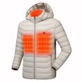 thumbnail image 1 of Venustas Heated Jacket with Battery Pack (Unisex), Heated Coat for Women and Men with Detachable Hood (Beige,3XL), 1 of 7