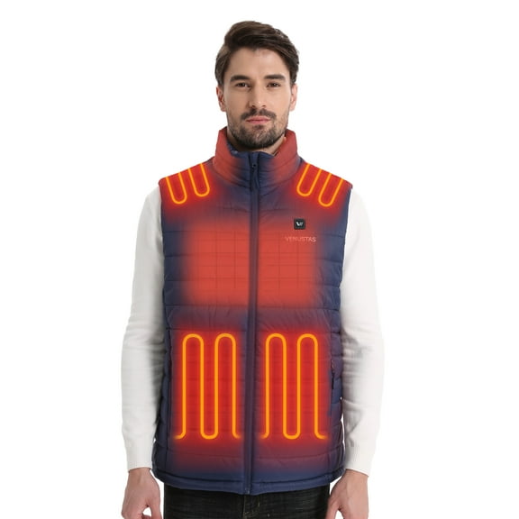 Venustas Classic Heated Vest for Men with Battery Pack, Rechargeable Electric Hunting & Outdoor Vest (Navy, L)