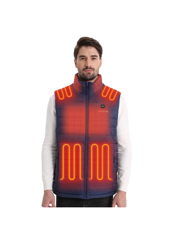 Classic Heated Vest for Men with Battery Pack, Rechargeable Electric Hunting & Outdoor Vest (Navy, XL)