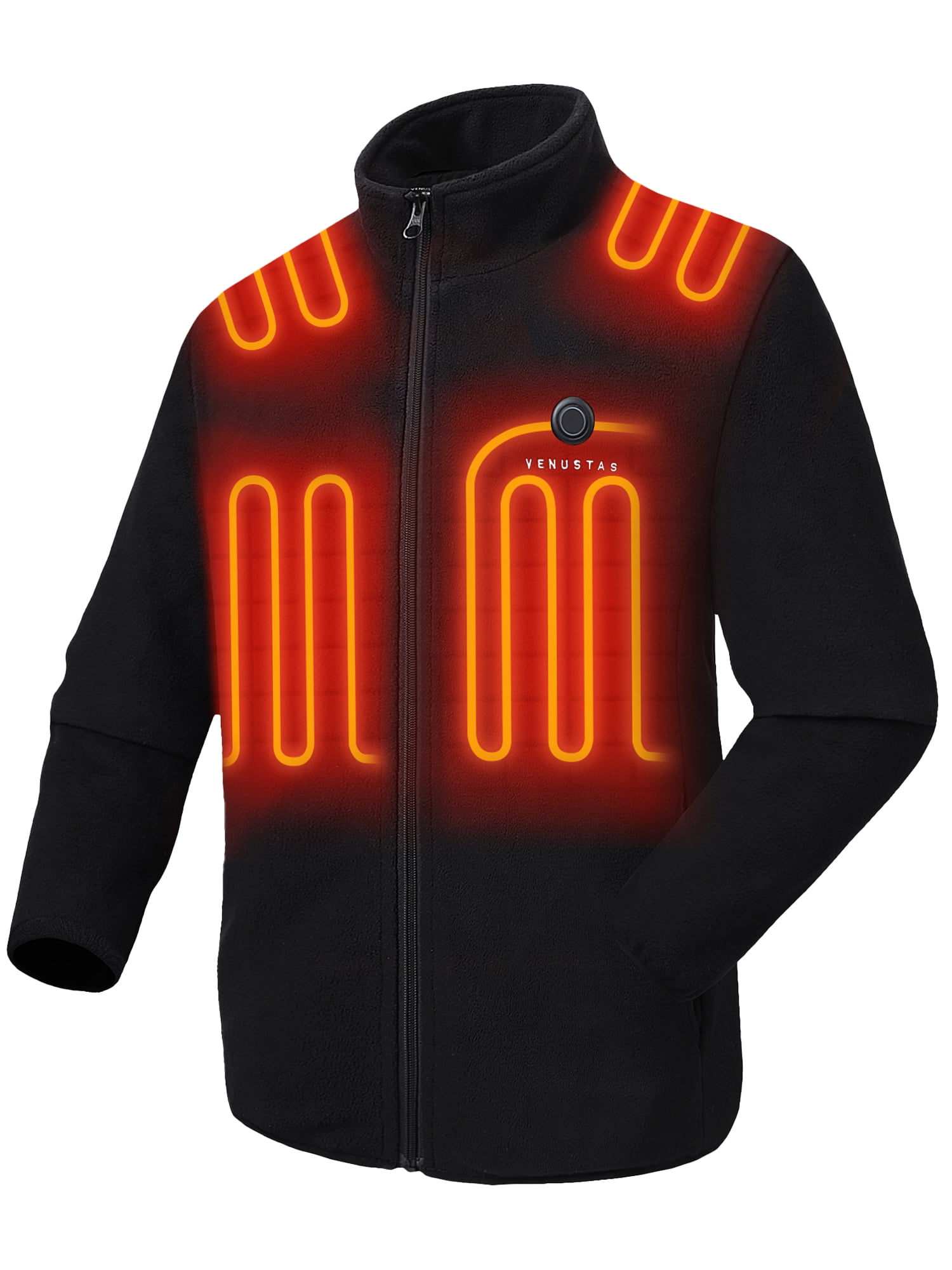 Venustas Men's Fleece Heated Jacket with Battery Pack 7.4V, Premium