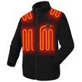 thumbnail image 1 of Venustas Men's Fleece Heated Jacket with Battery Pack 7.4V, Premium Zippers (Black,S), 1 of 12