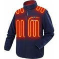 thumbnail image 1 of Venustas Men's Fleece Heated Jacket with Battery Pack 7.4V, Soft Lightweight Heated Coat for Outdoor (Navy,4XL), 1 of 6