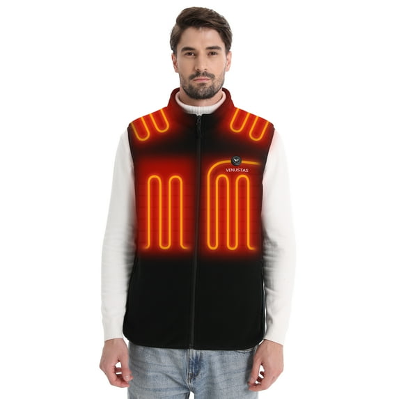 Venustas Fleece Heated Vest for Men with Battery Pack – Soft Lightweight Heated Clothing for Winter Outdoor