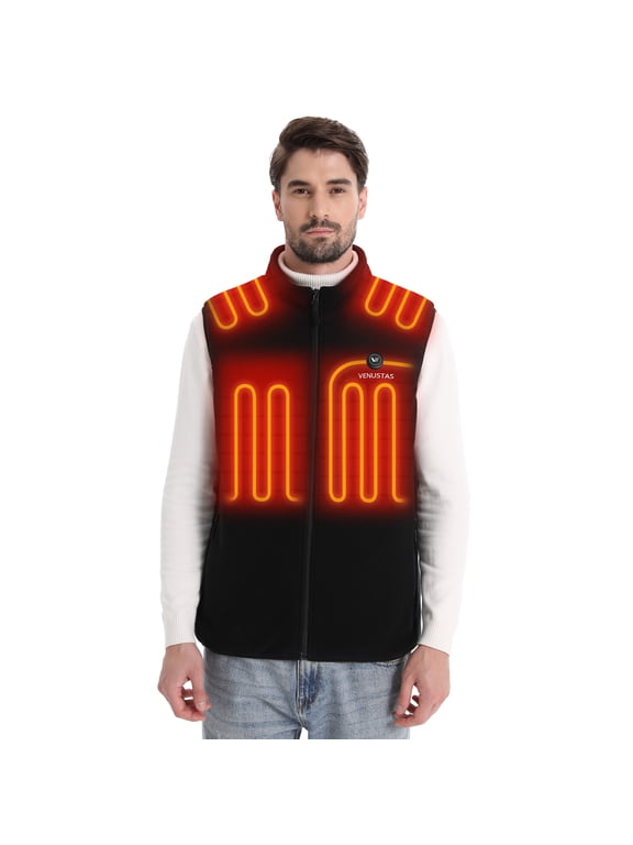 Fleece Heated Vest for Men with Battery Pack – Soft Lightweight Heated Clothing for Winter Outdoor