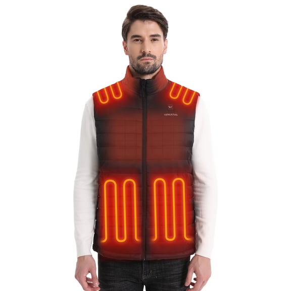 Venustas Classic Heated Vest for Men with Battery Pack, Rechargeable Electric Hunting & Outdoor Vest (Black, L)