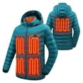 thumbnail image 1 of Venustas Unisex Heated Jacket with Battery, Separate Front & Back Heating Controls, Electric Puffer Coat for Women & Men (Green, XL), 1 of 10
