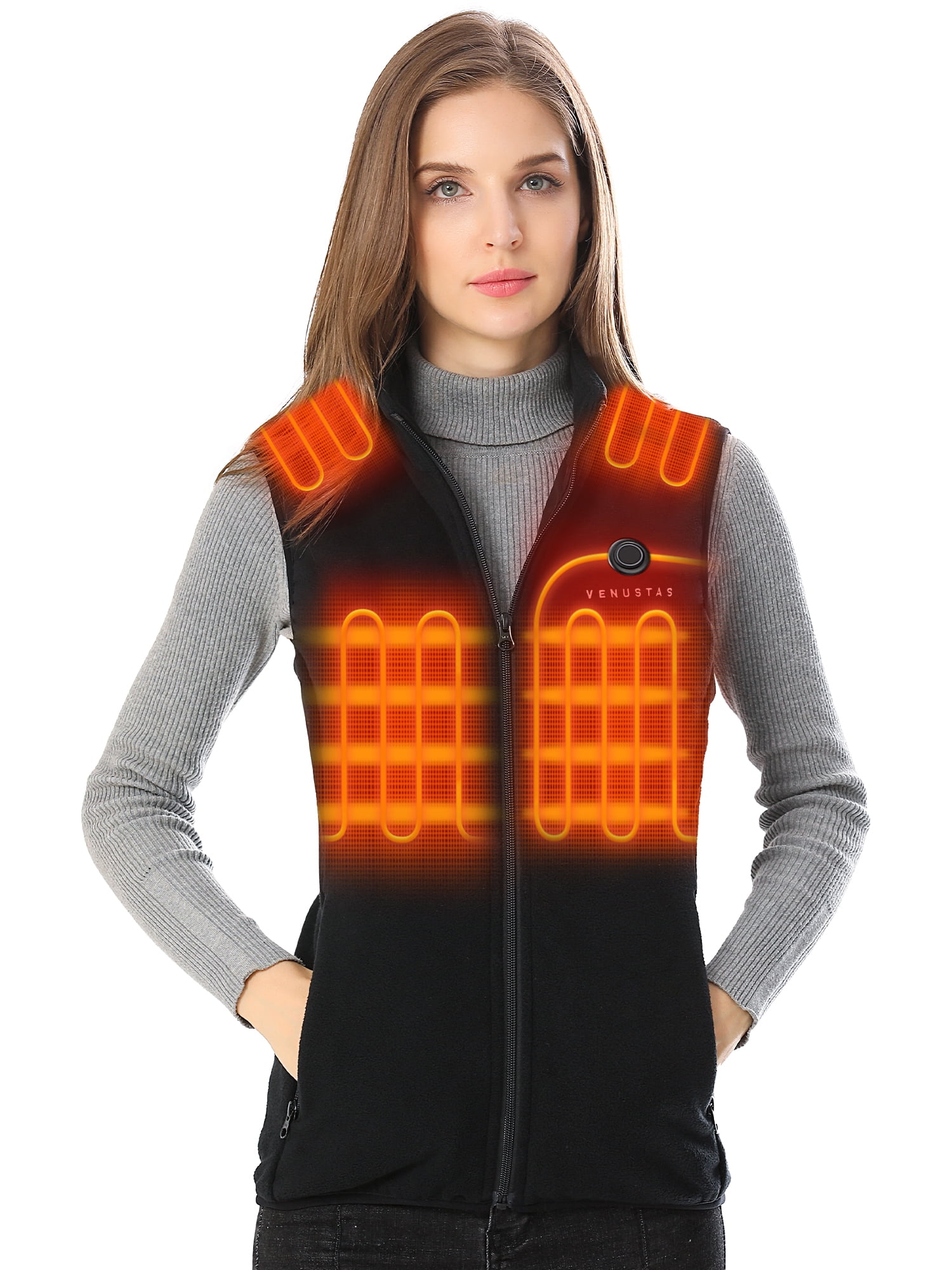 Venustas Women's Fleece Heated Vest with Battery Pack 7.4V, Lightweight