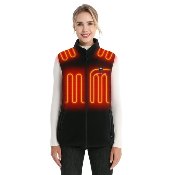 Venustas Fleece Heated Vest for Women with Battery Pack – Soft Lightweight Heated Clothing for Winter Outdoor